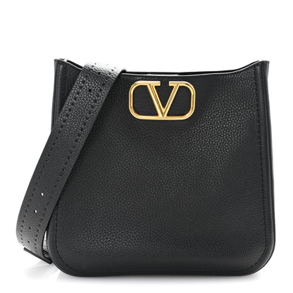 Valentino Garavani Soft Grainy Calfskin Alltime Large Hobo Black 1 of 9