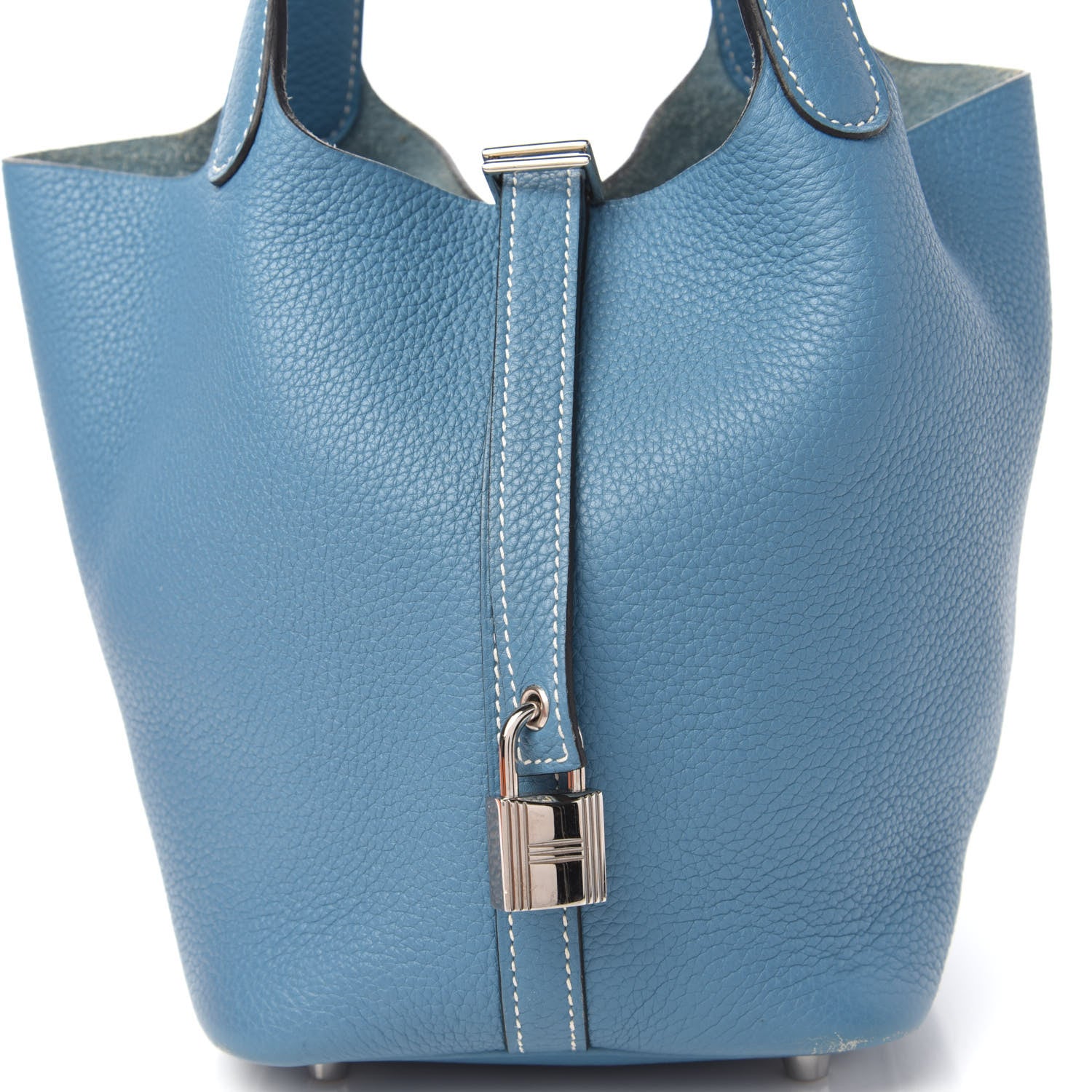 Hermes Taurillon Clemence Picotin Lock 18 PM Blue Jean 10 of 11