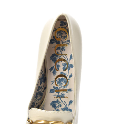Gucci Malaga Kid GG Victoire 55mm Loafer Pumps 39.5 Vintage White 5 of 7
