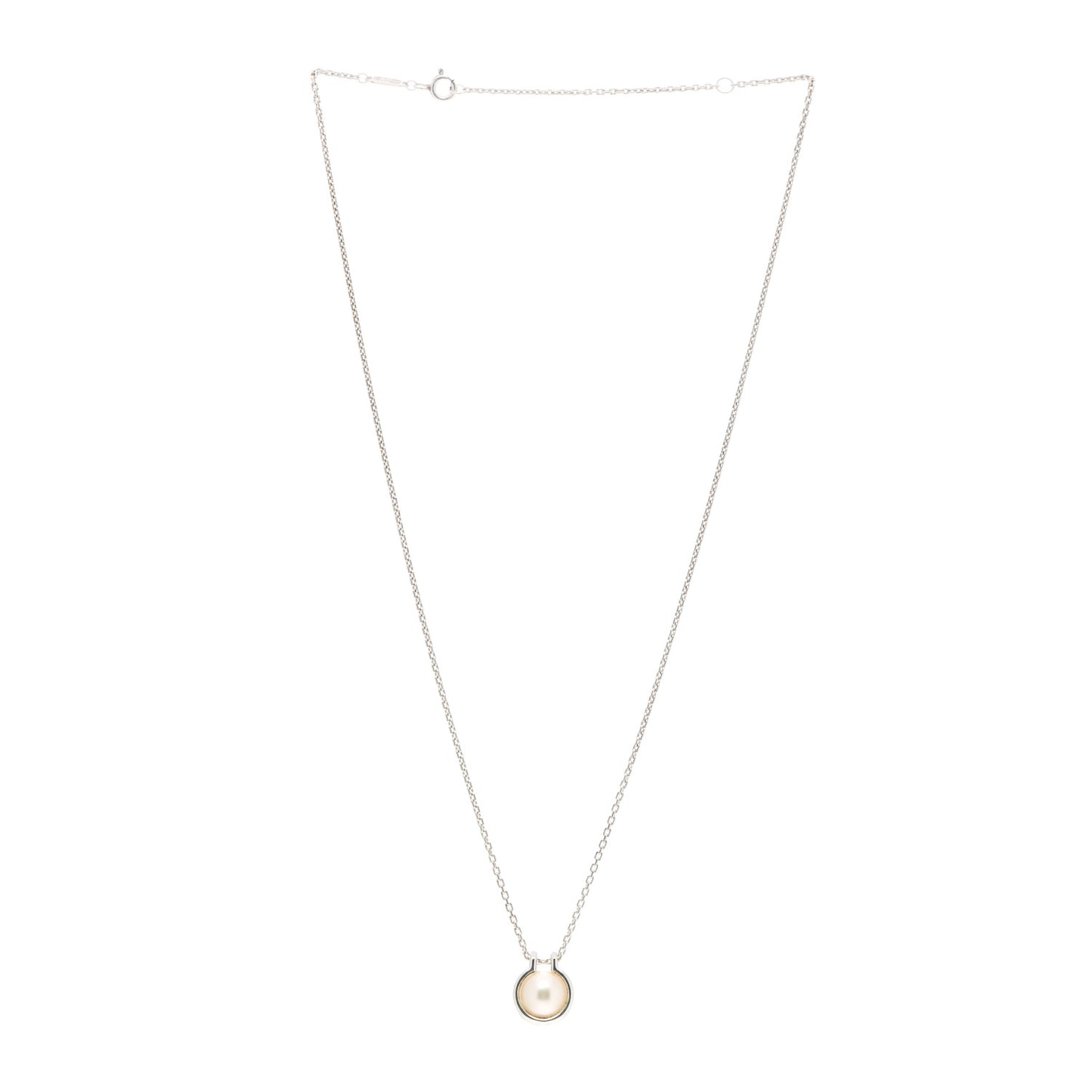 Sterling Silver Cultured Pearl Link HardWear Necklace