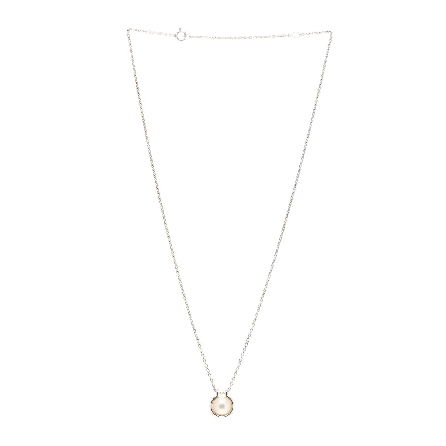 Tiffany Sterling Silver Cultured Pearl Link HardWear Necklace 3 of 7