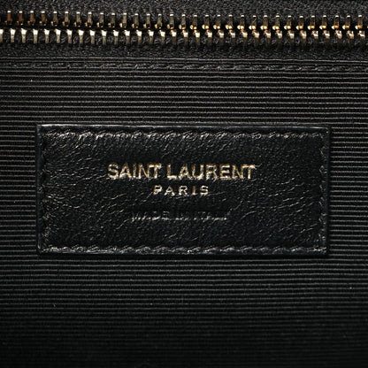 Saint Laurent Grain De Poudre Textured Mixed Matelasse Large Triquilt Monogram Satchel Black 6 of 10