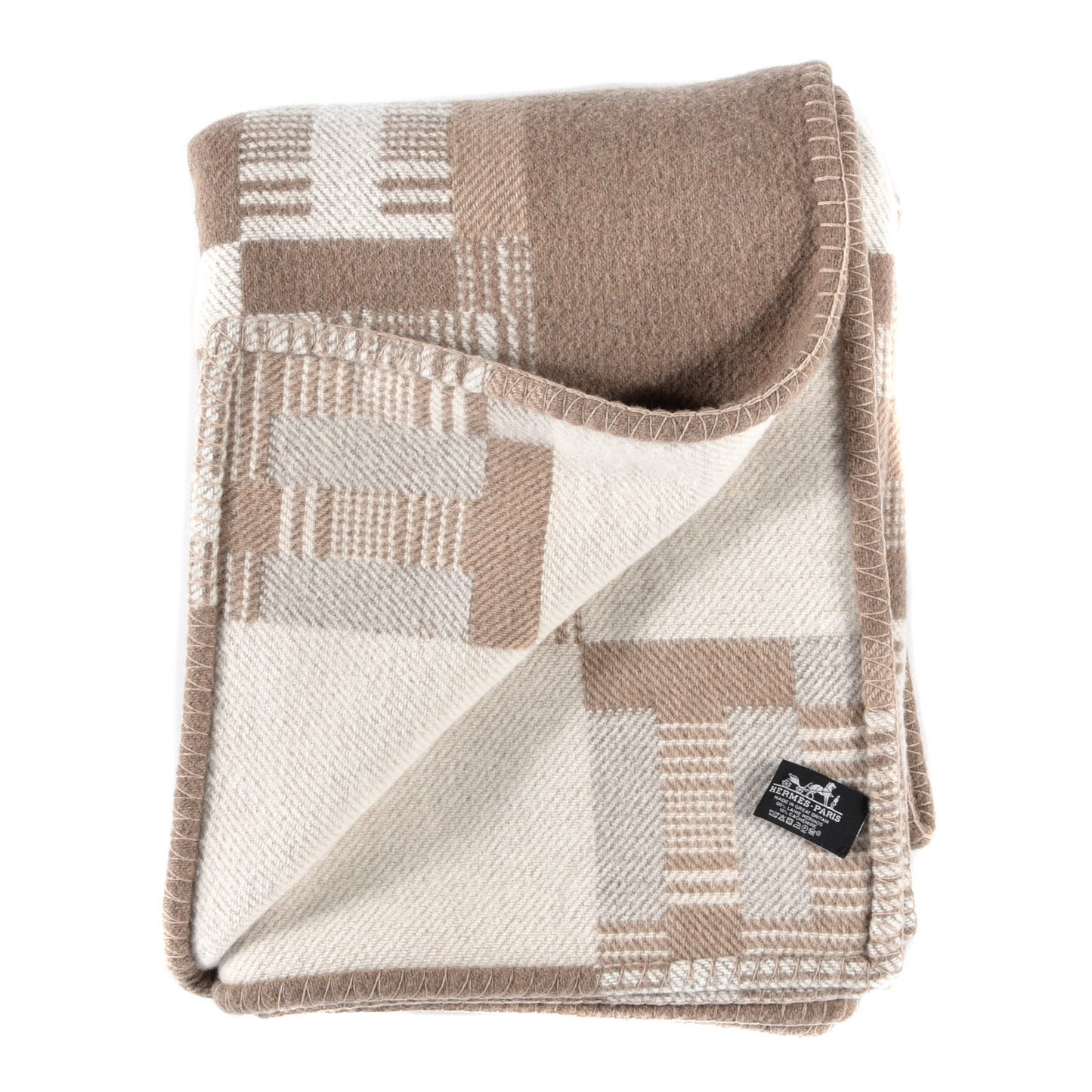 Wool Cashmere Avalon Paper Block Blanket Ecru Naturel