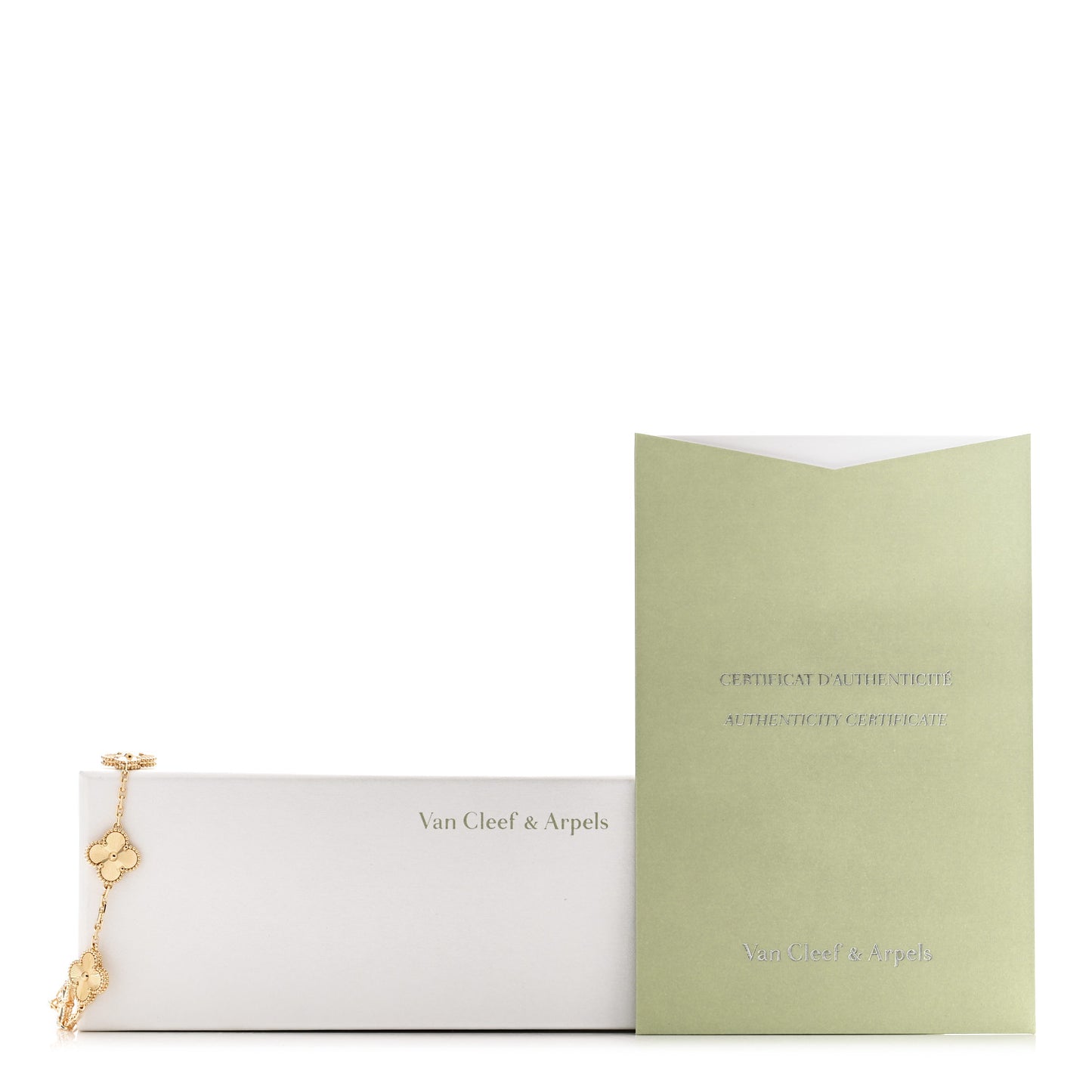 18K Yellow Gold 5 Motifs Guilloche Vintage Alhambra Bracelet