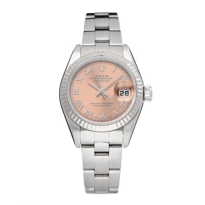 Rolex Stainless Steel 26mm Oyster Perpetual Datejust Watch Pink Roman 79174 1 of 7
