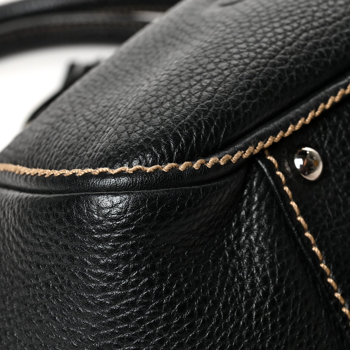 Calfskin Small Tassel Bowler Black