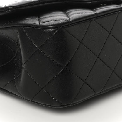 Chanel Lambskin Quilted Mini Top Handle Rectangular Flap Black 8 of 11