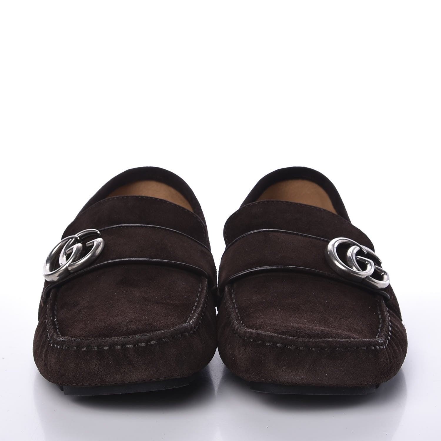 Gucci Suede Mens Driver Queen Loafers 7.5 Cocoa 2 of 9