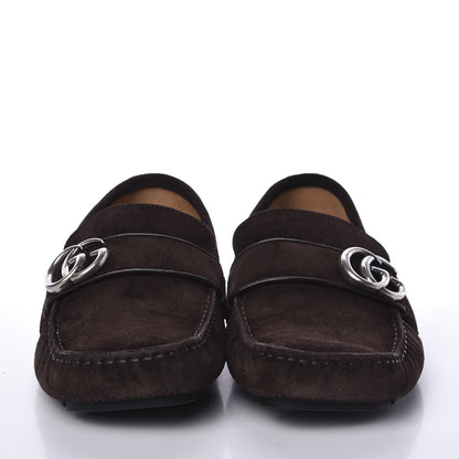 Gucci Suede Mens Driver Queen Loafers 7.5 Cocoa 2 of 9
