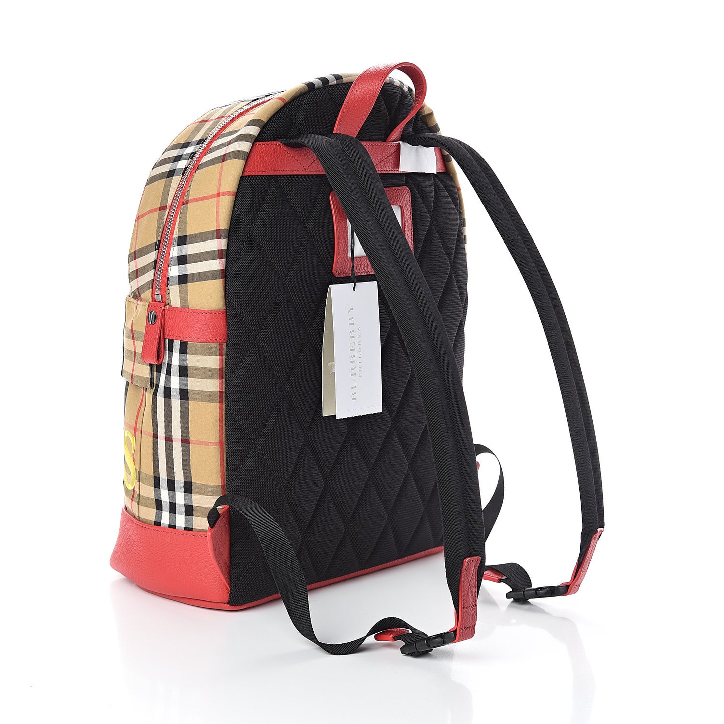 Vintage Check Embroidered Logo Backpack Antique Yellow