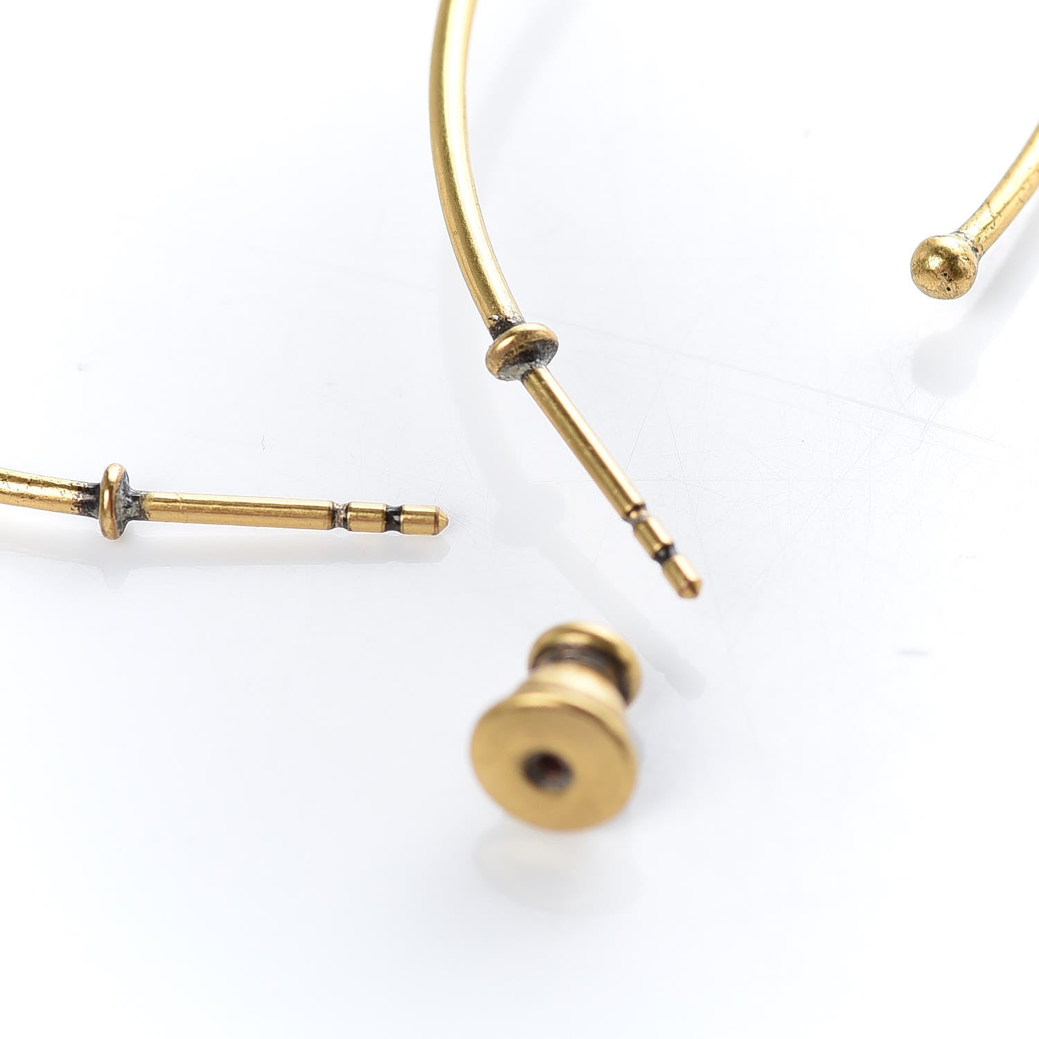 Christian Dior Metal J'Adior Hoop Earrings Aged Gold 4 of 6