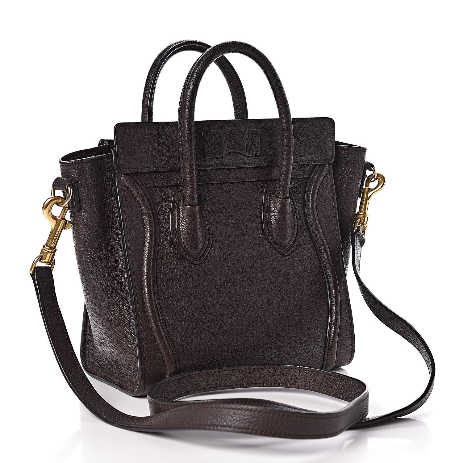 Celine Goatskin Nano Luggage Dark Taupe 3 of 15