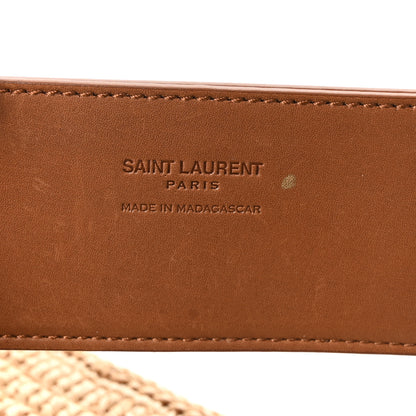 Saint Laurent Raffia Calfskin Le 5 A 7 Mini Hobo Natural Brick Natural Brick 7 of 11