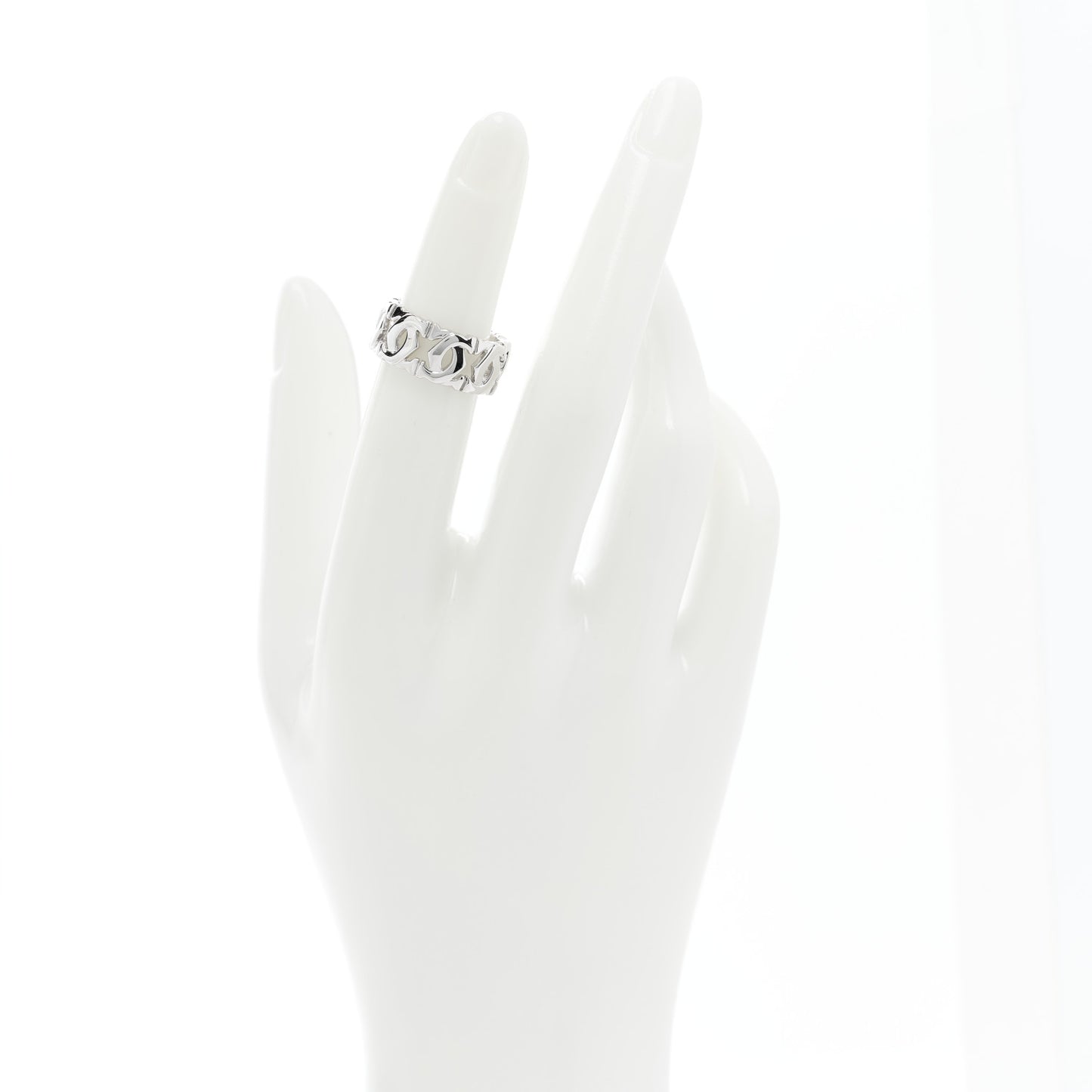 18K White Gold Entrelaces Ring 48 4.5