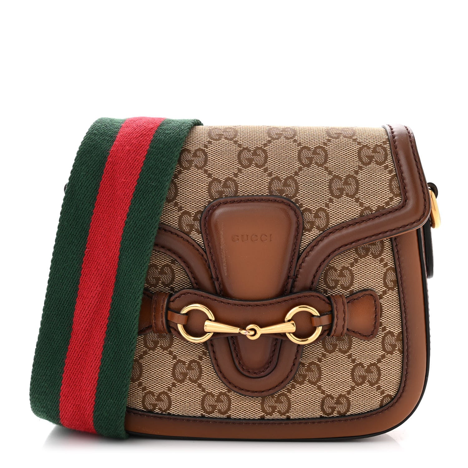 Gucci Monogram Small Lady Web Shoulder Bag Beige Cuir 1 of 14