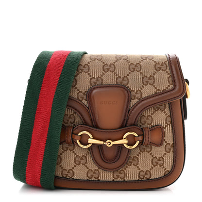 Gucci Monogram Small Lady Web Shoulder Bag Beige Cuir 1 of 14