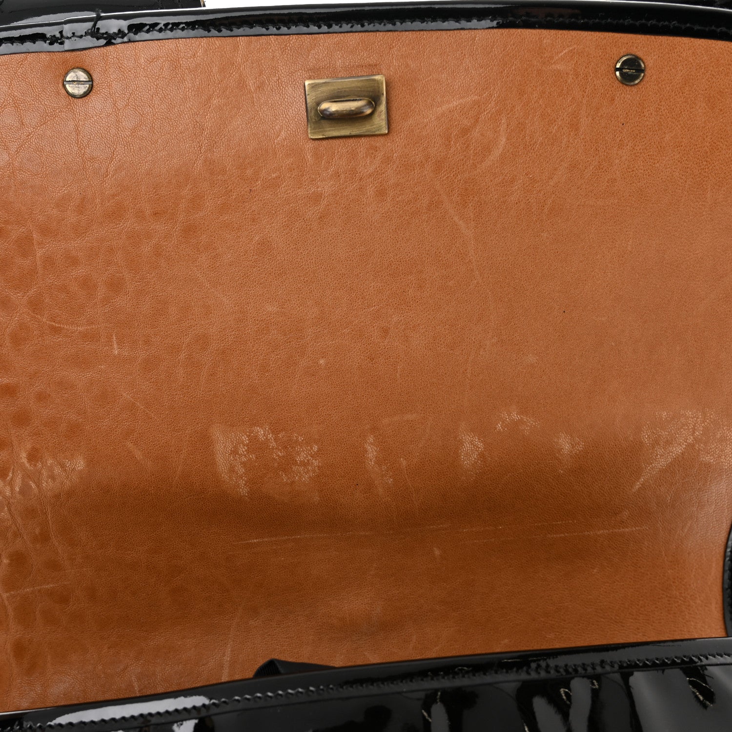 Fendi Nappa Patent B Bag Osso Black 11 of 14