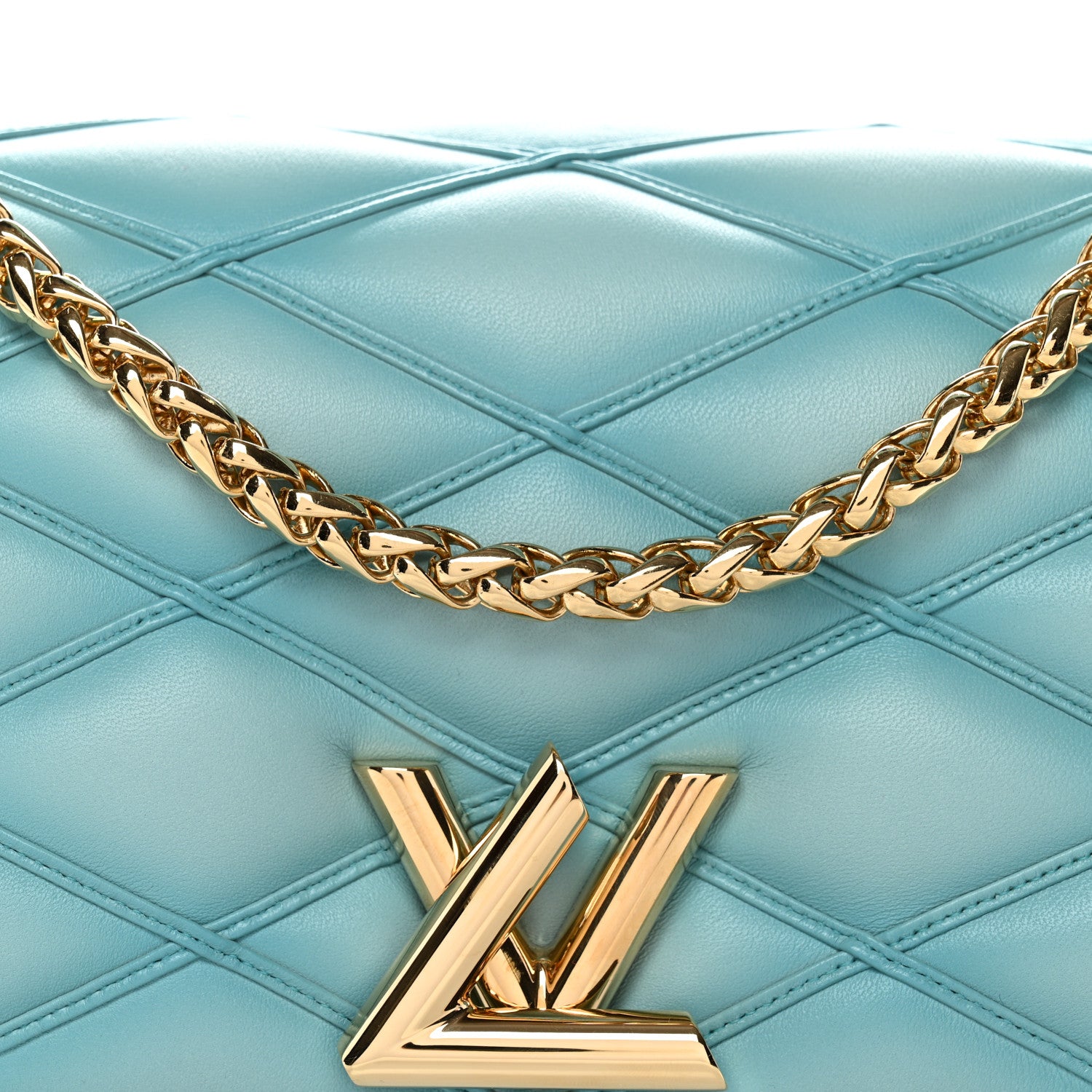Louis Vuitton Lambskin Malletage Top Handle GO-14 MM Lagoon 8 of 10