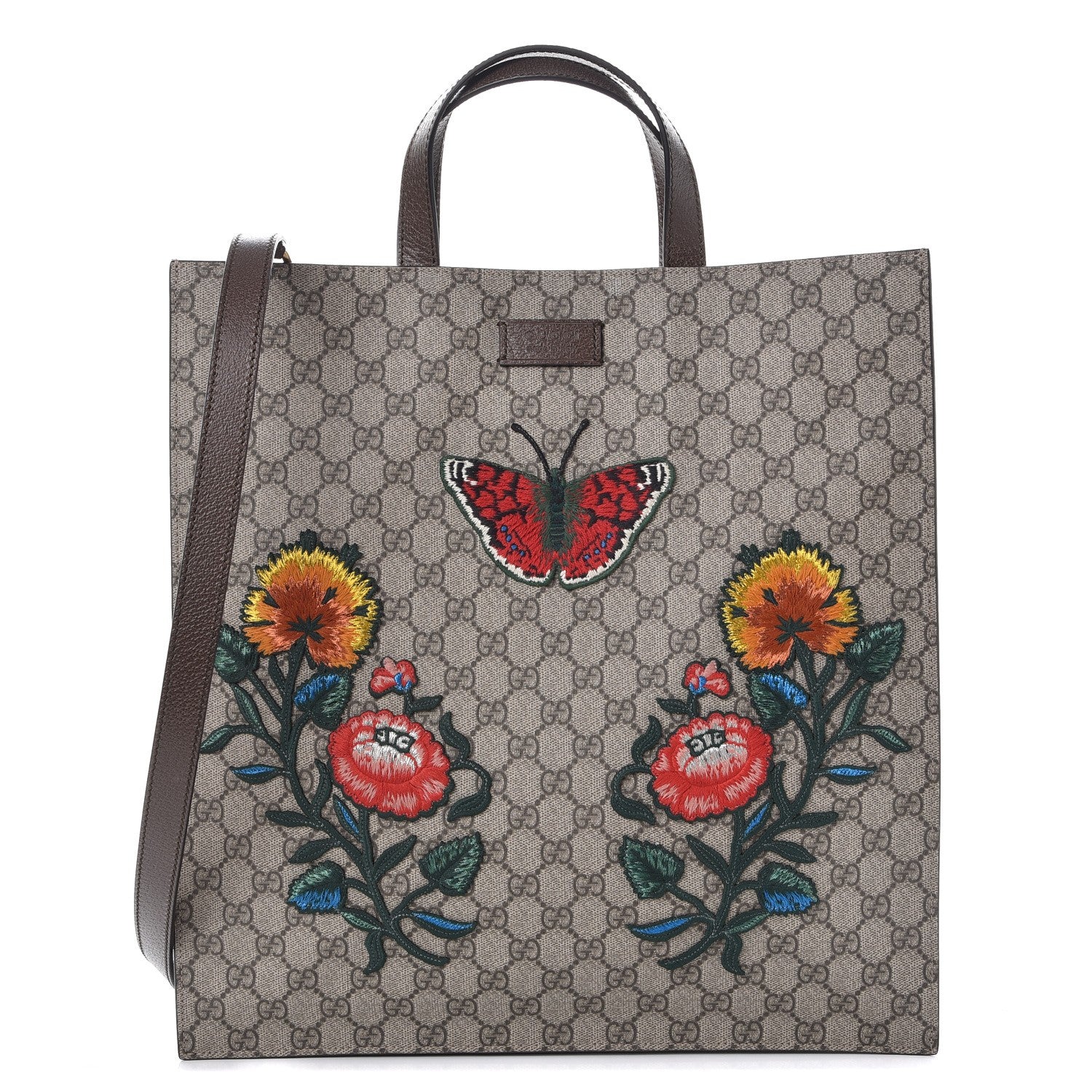 Gucci Soft GG Supreme Monogram Embroidered Vertical Tote 1 of 7