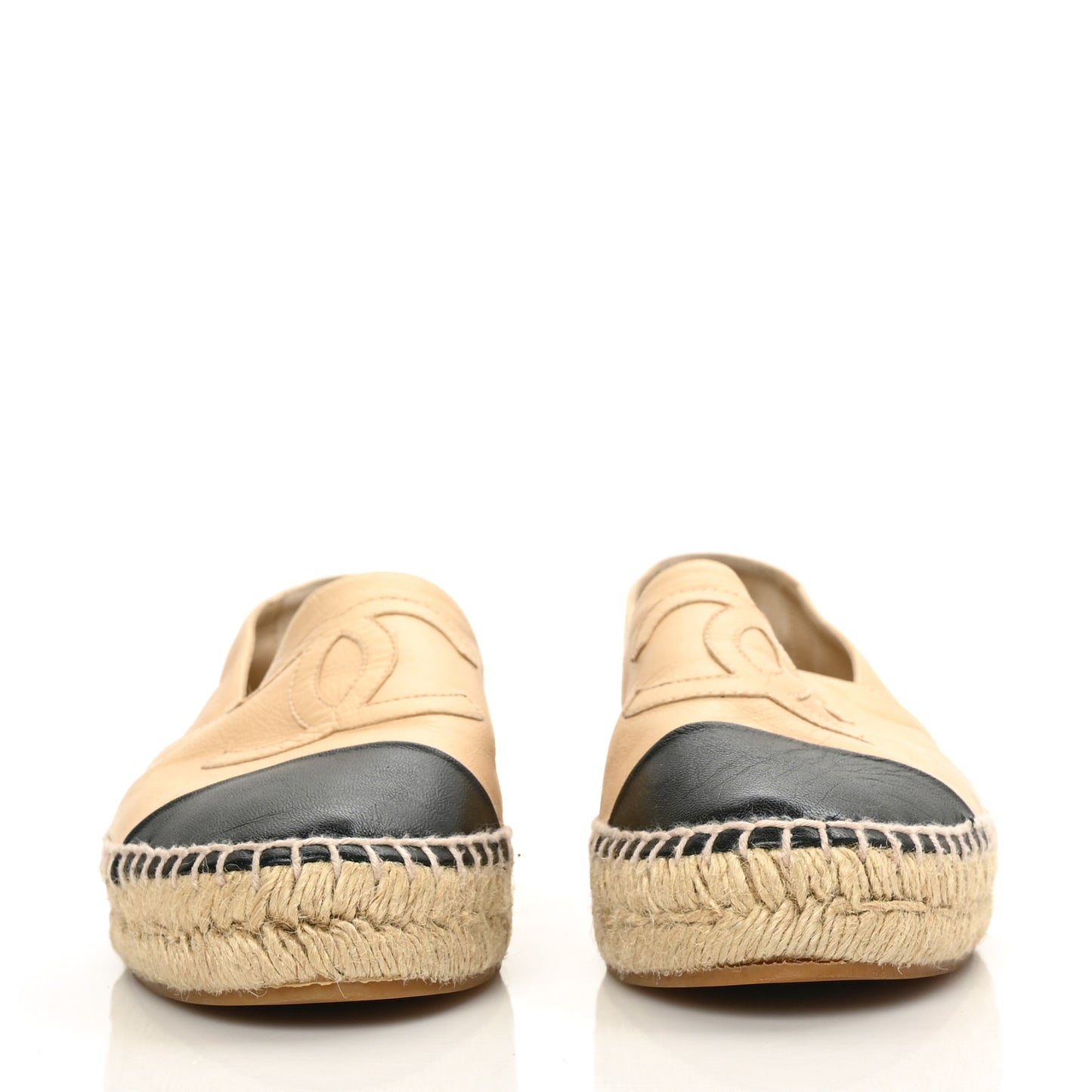 Lambskin CC Espadrilles 38 Beige Black