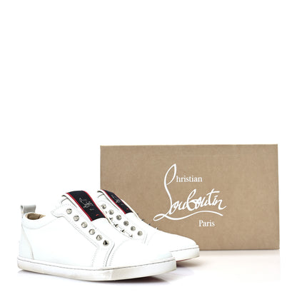Christian Louboutin Calfskin Mens F.A.V Fique A Vontade Flat Sneakers 39.5 White 9 of 9