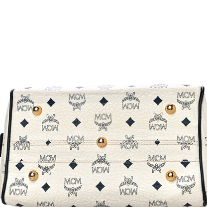 MCM Visetos Boston Satchel White 9 of 10