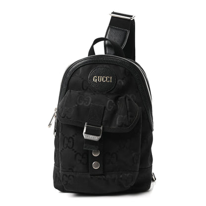 Gucci Econyl Nylon Monogram Off The Grid Sling Backpack Black 1 of 10