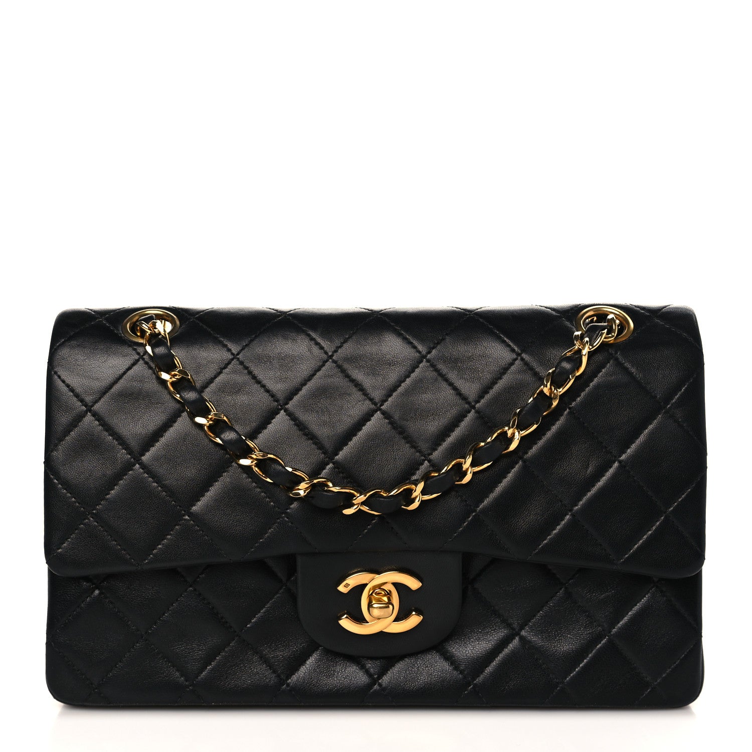 Chanel Lambskin Quilted Small Double Flap Black 1 of 9