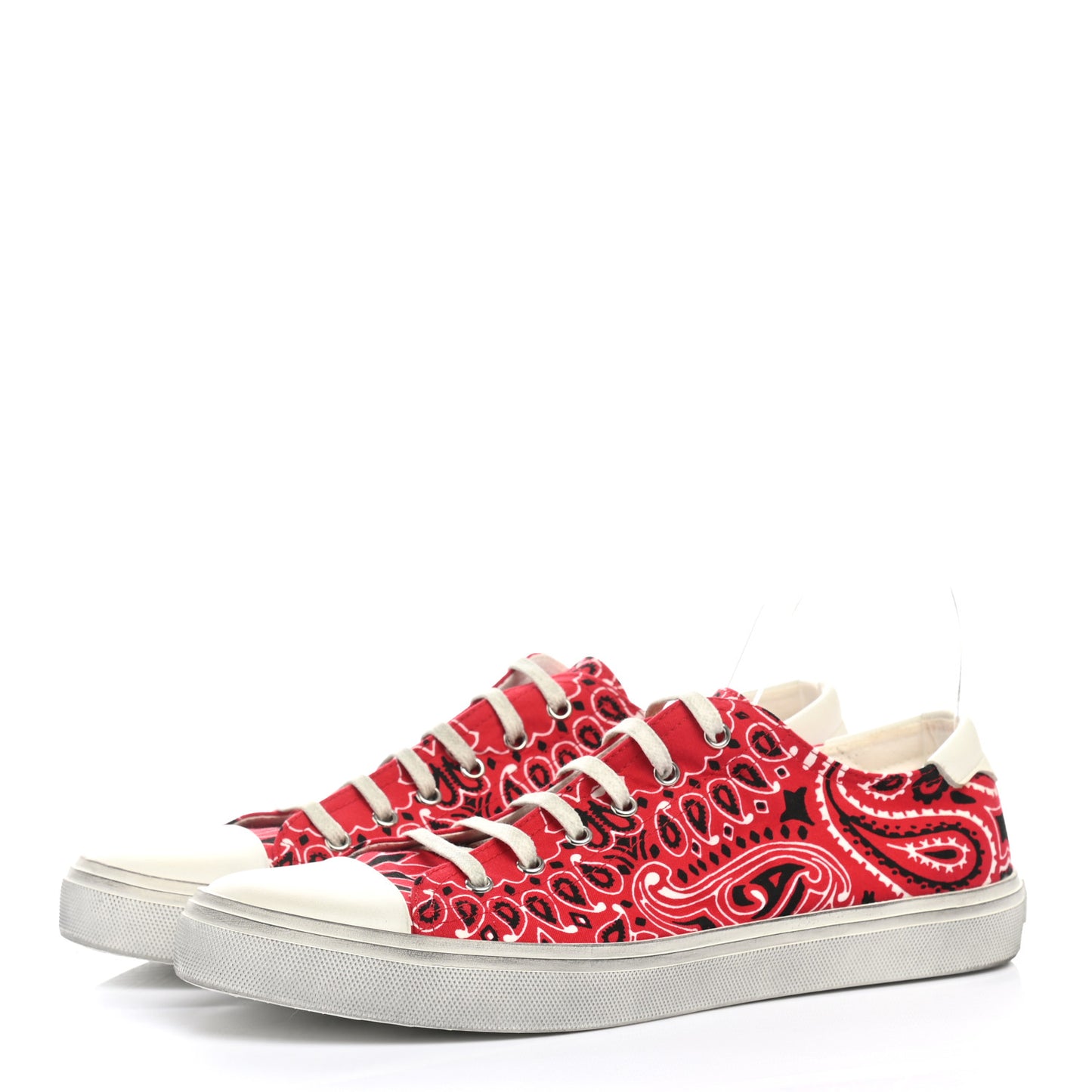 Canvas Bandana Print Bedford Low Top Sneakers 43 Red