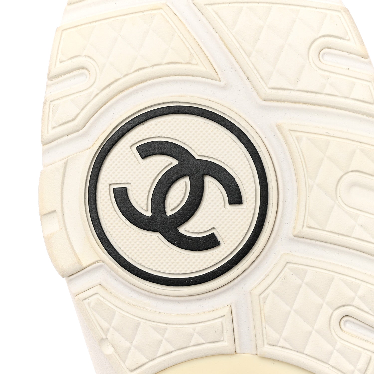 Chanel Suede Calfskin Fabric CC Sneakers 41 White 8 of 10