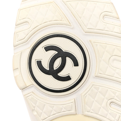 Chanel Suede Calfskin Fabric CC Sneakers 41 White 8 of 10
