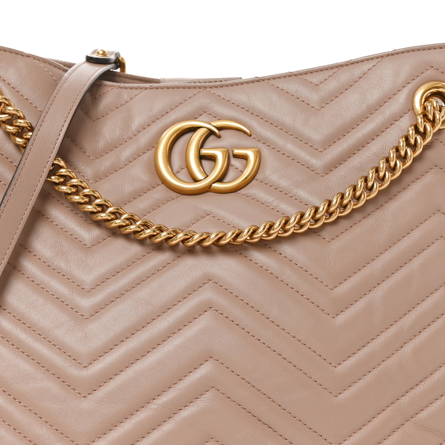 Calfskin Matelasse Medium GG Marmont Shoulder Tote Bag  Porcelain Rose