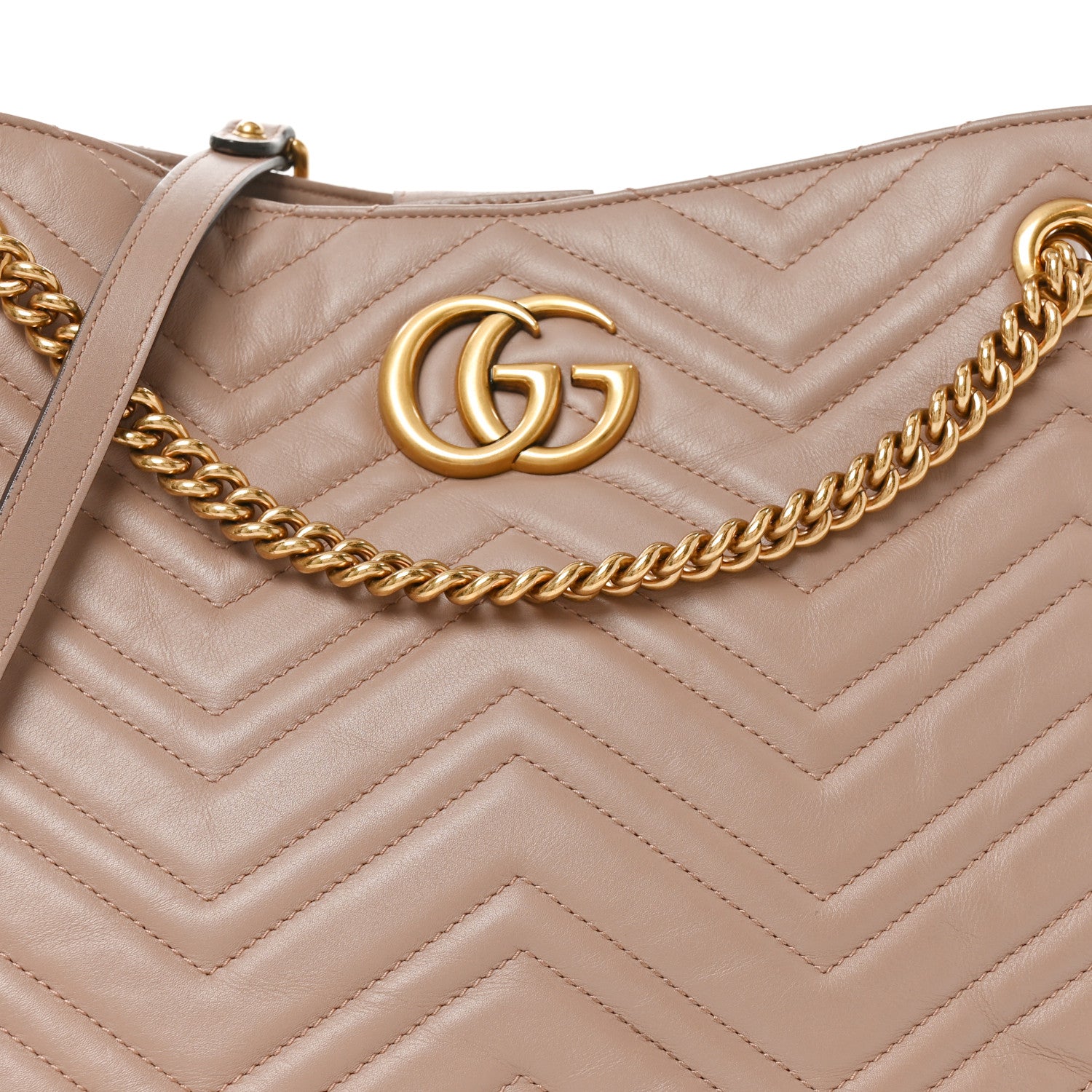Gucci Calfskin Matelasse Medium GG Marmont Shoulder Tote Bag  Porcelain Rose 8 of 10