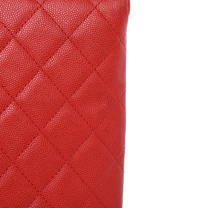 Chanel Caviar Quilted Large Golden Class Pouch Red 9 of 13