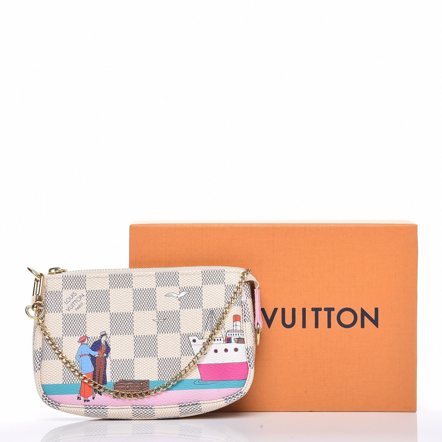Louis Vuitton Damier Azur 2016 Christmas Animation Mini Pochette Accessories 7 of 7