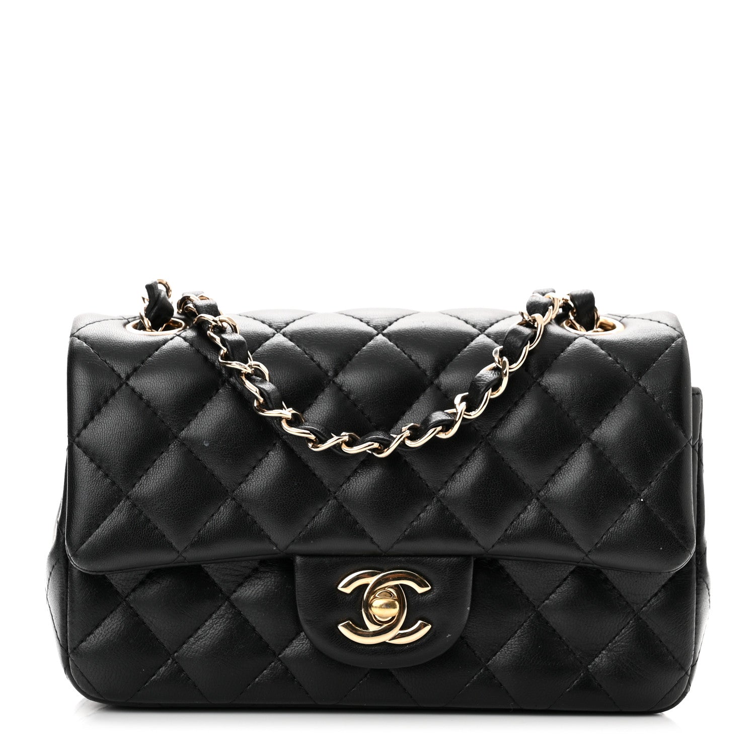 Chanel Lambskin Quilted Mini Rectangular Flap Black 1 of 10