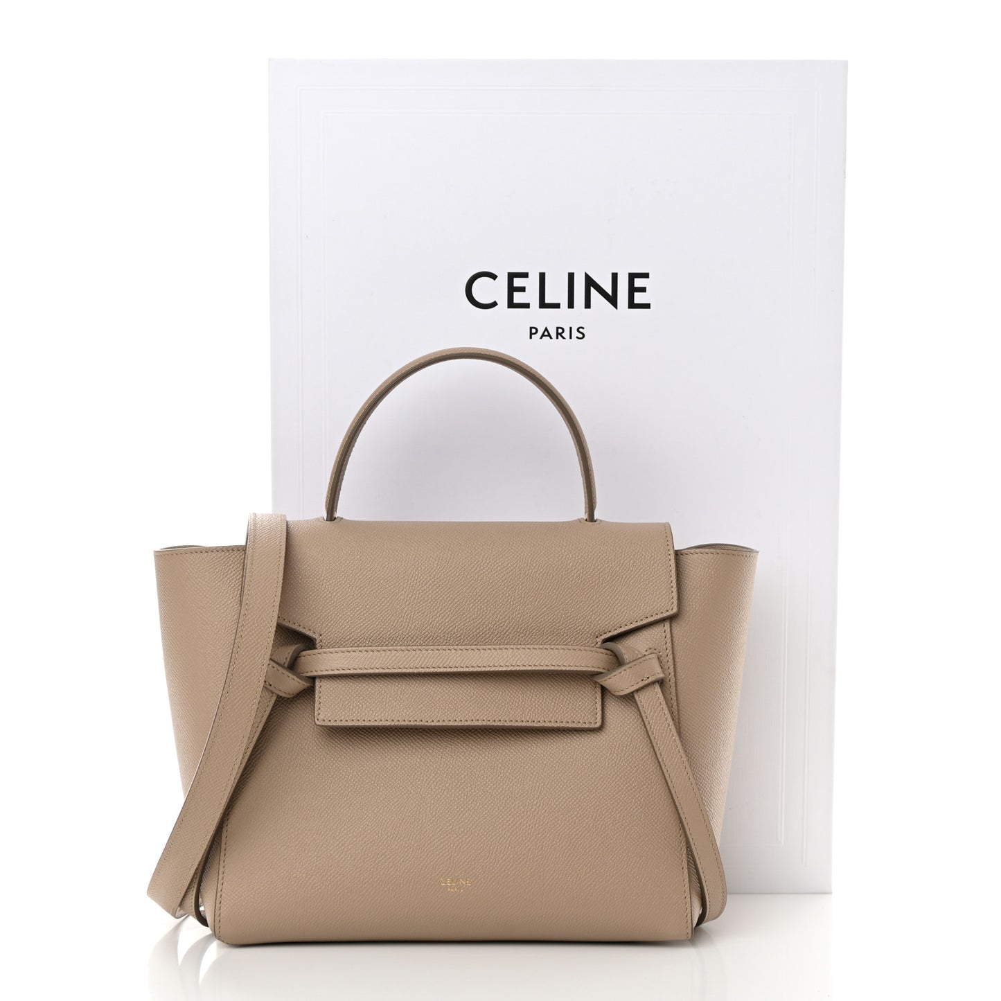 Grained Calfskin Micro Belt Bag Light Taupe