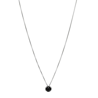 David Yurman Sterling Silver Black Onyx 8mm Petite Chatelaine Pendant Necklace 1 of 5
