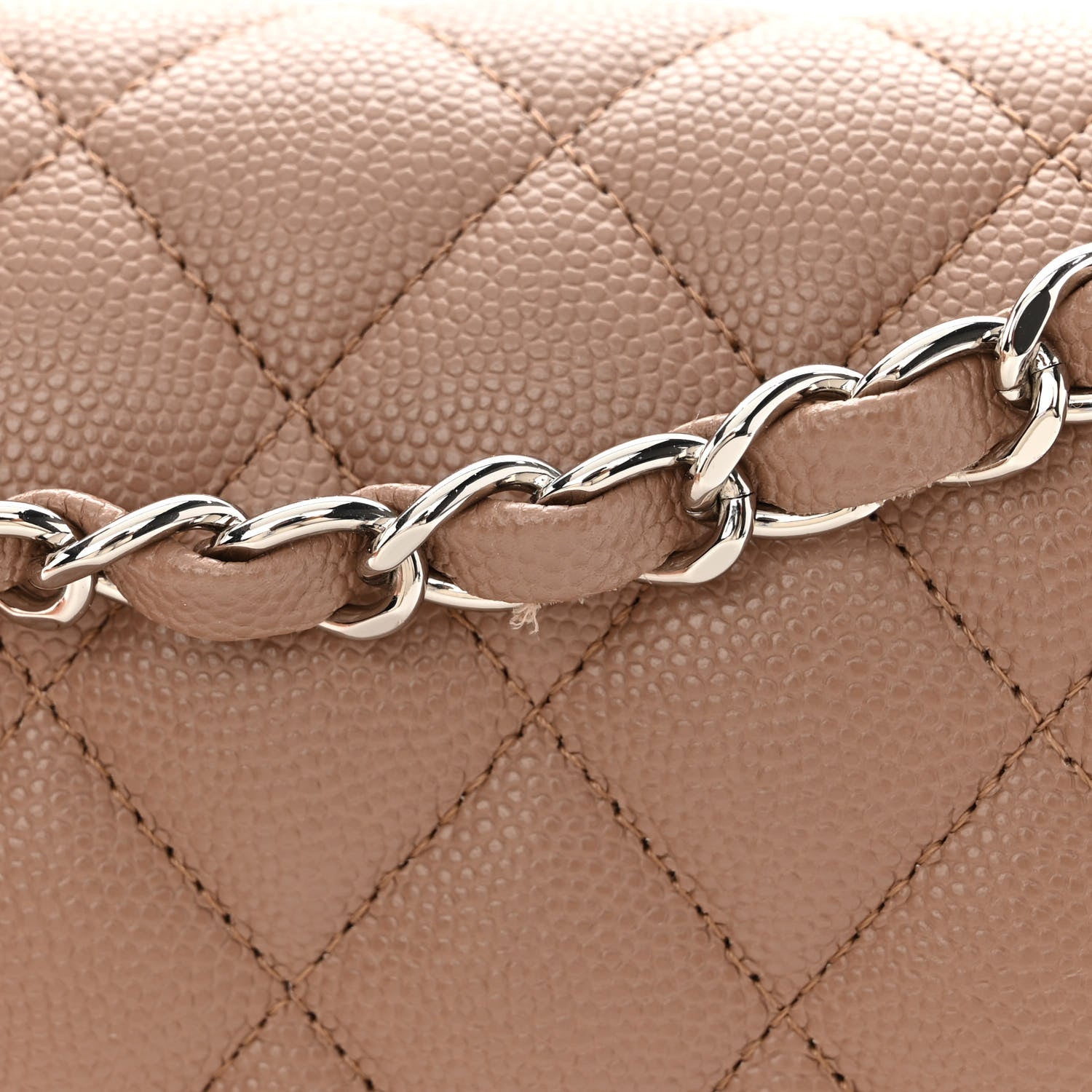 Chanel Caviar Quilted Medium Double Flap Beige 10 of 11