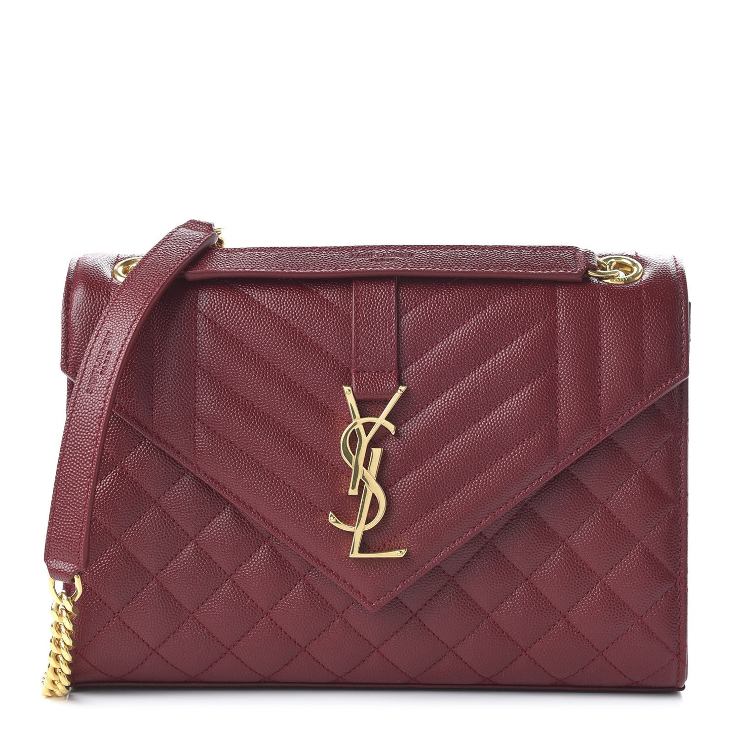 Grain De Poudre Textured Mixed Matelasse Triquilt Medium Monogram Satchel Oxblood