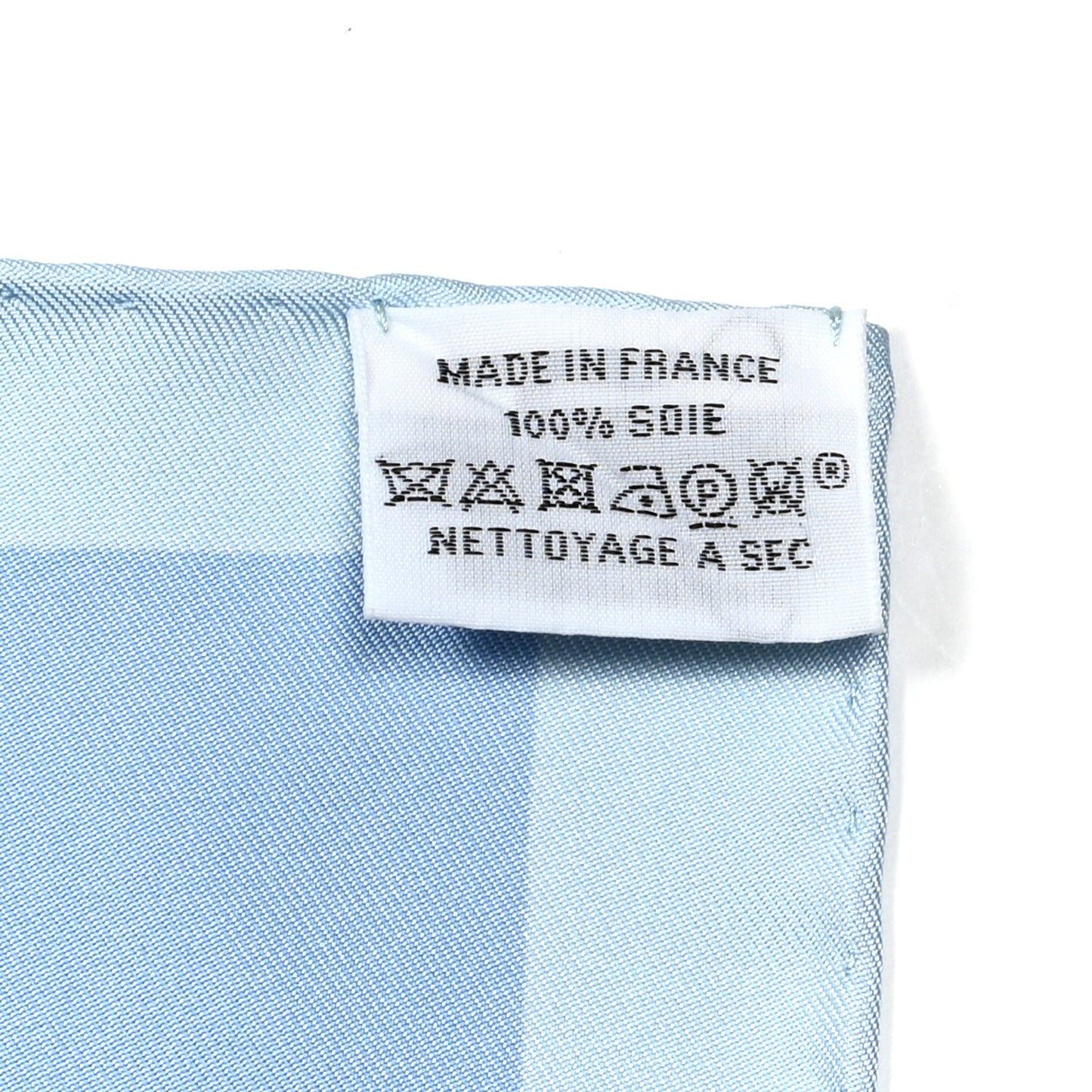 Silk Cheval de Fette Scarf 90 Bleu Ciel Vert Rose