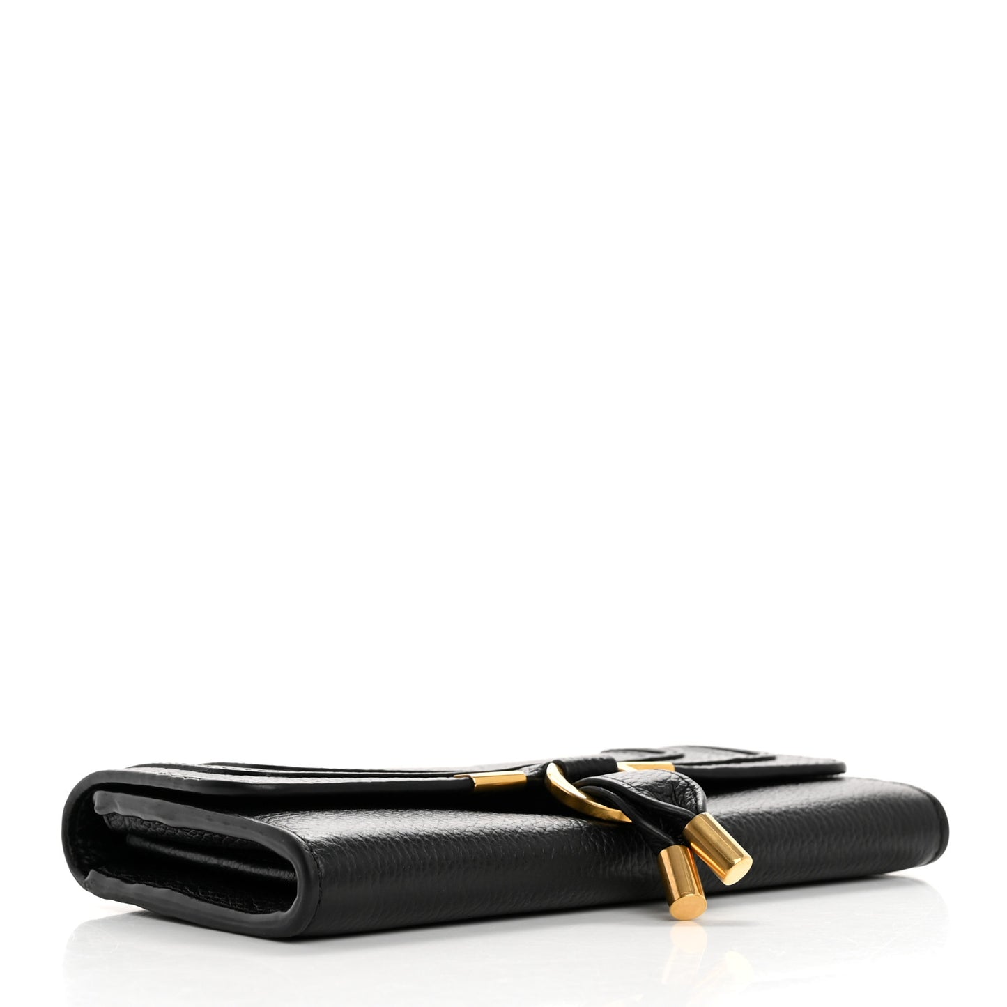 Calfskin Marcie Continental Flap Wallet Black