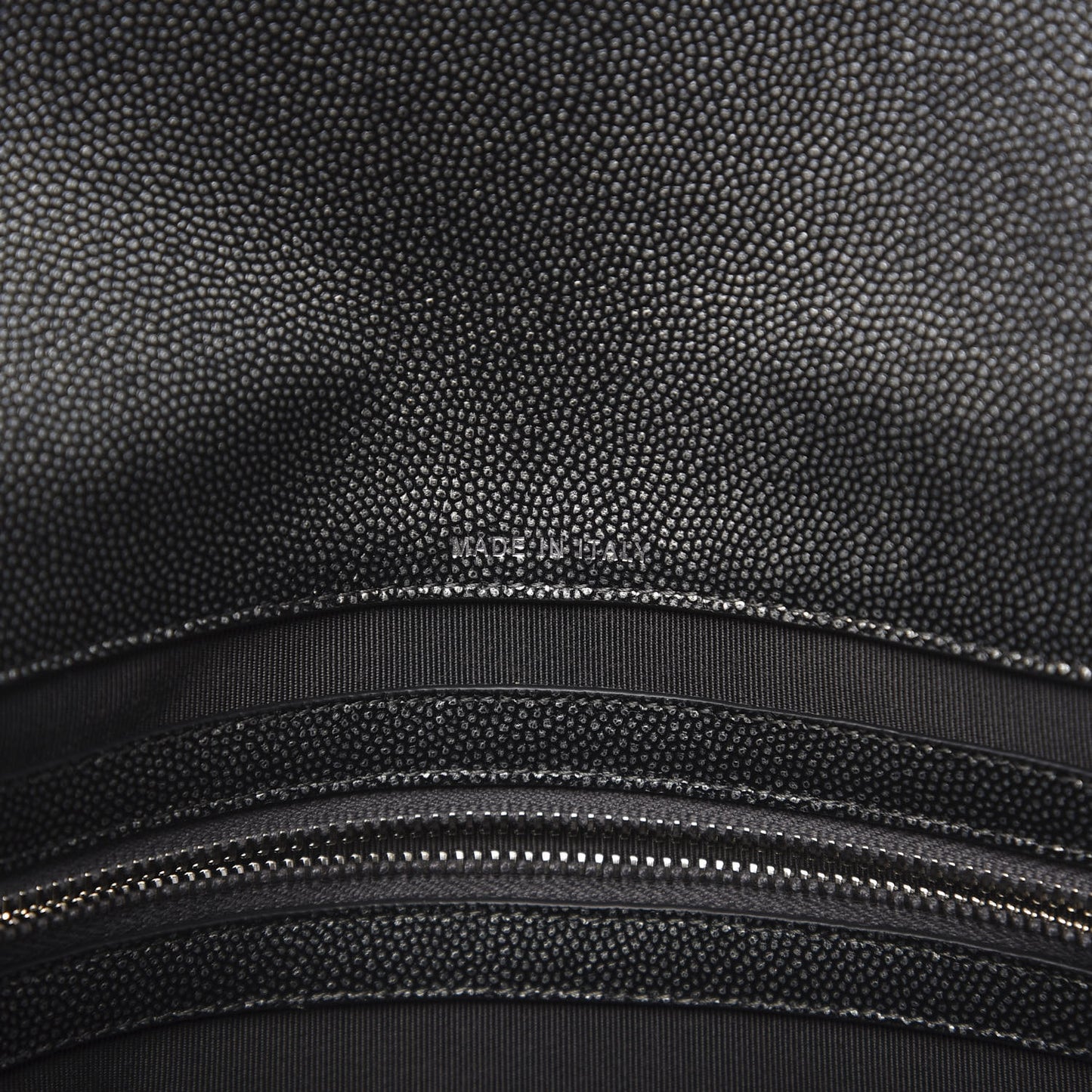 Metallic Caviar Quilted Medium Golden Class Pouch Dark Grey