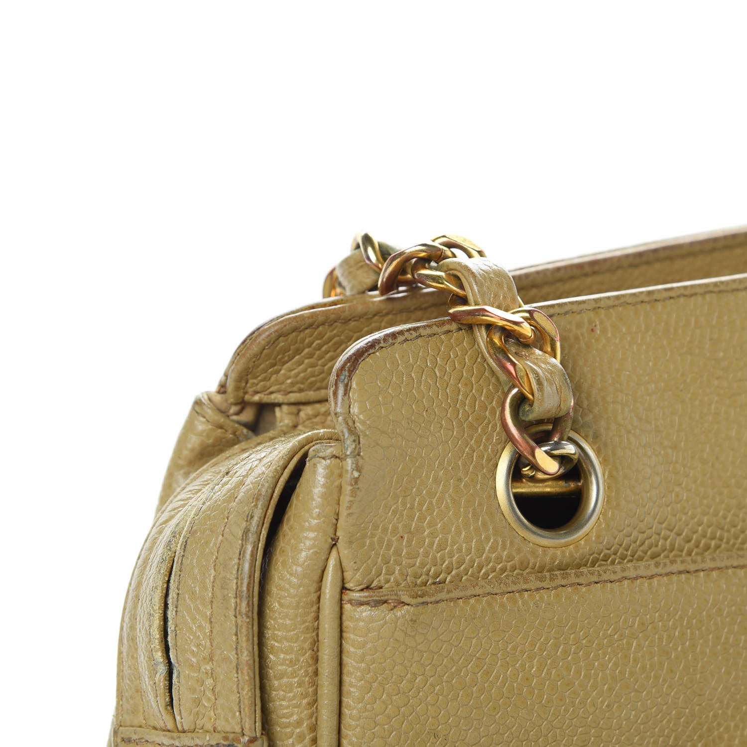 Chanel Caviar Shoulder Bag Beige 19 of 25
