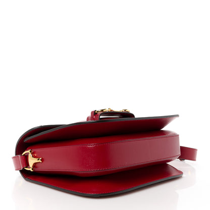 Gucci GG Supreme Monogram Azalea Calfskin Horsebit 1955 Shoulder Bag Beige Ebony New Cherry Red 4 of 11