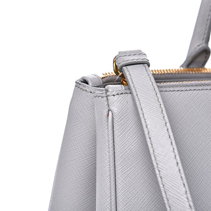 Prada Saffiano Medium Galleria Double Zip Tote Granito 13 of 14