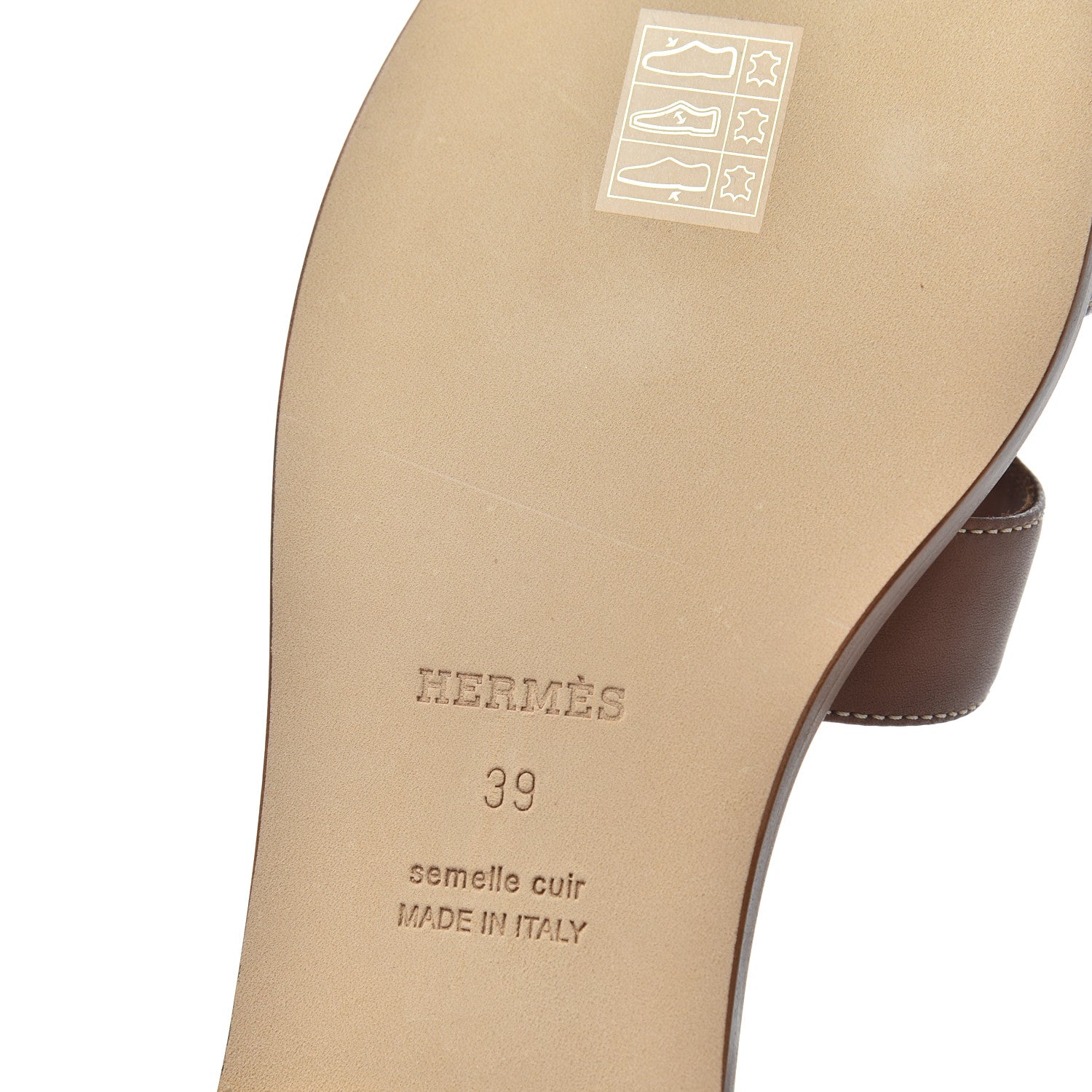 Hermes Box Calfskin Oran Sandals 39 Gold 10 of 14