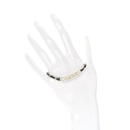 Chanel Metal Lambskin Crystal Sergeant Chanel Bracelet Gold 2 of 4