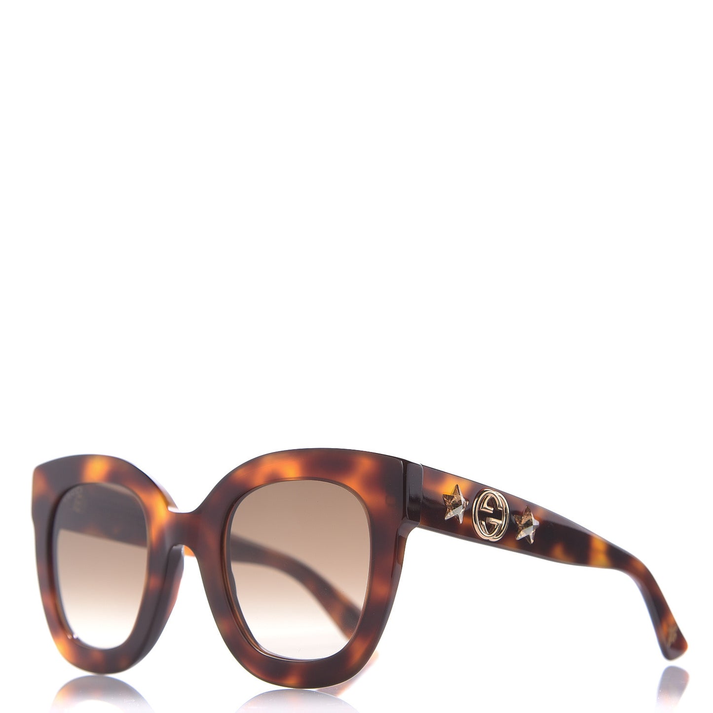 Round Frame Star Sunglasses GG0208S Tortoise