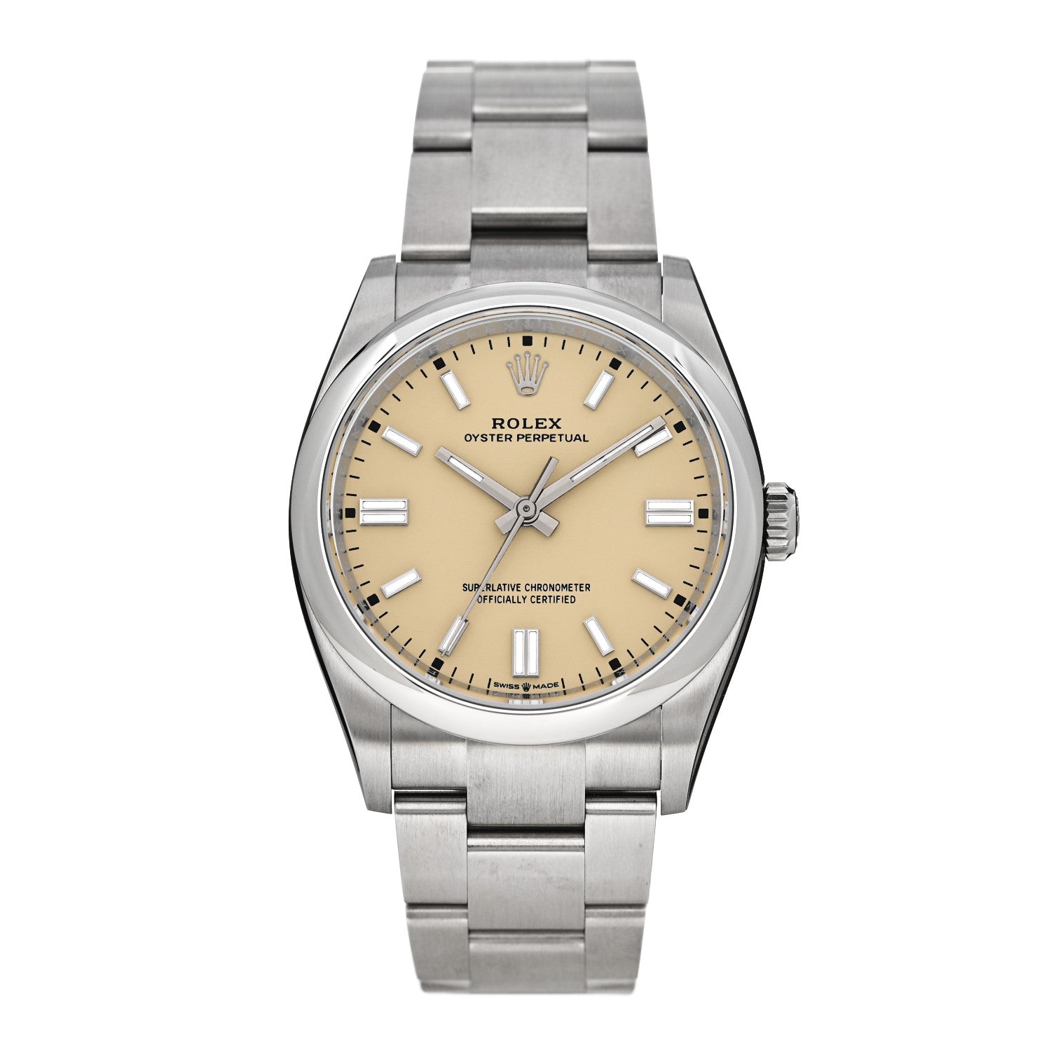 Rolex Stainless Steel 36mm Oyster Perpetual Watch Beige 126000 1 of 5